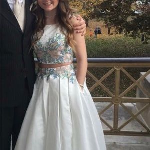 White satin Winter Formal/Prom Dress